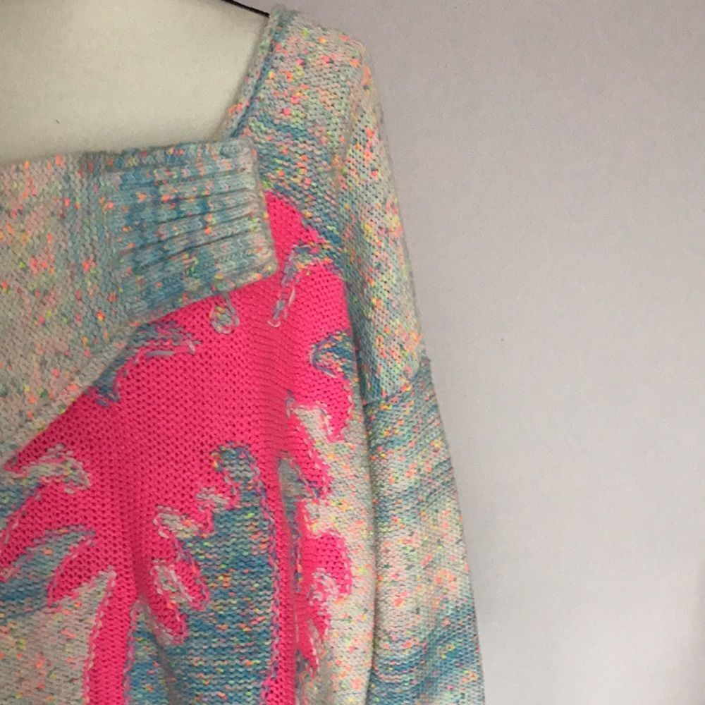 Anthropologie Palm Tree Boat Neck Sweater size S - Picture 6 of 16
